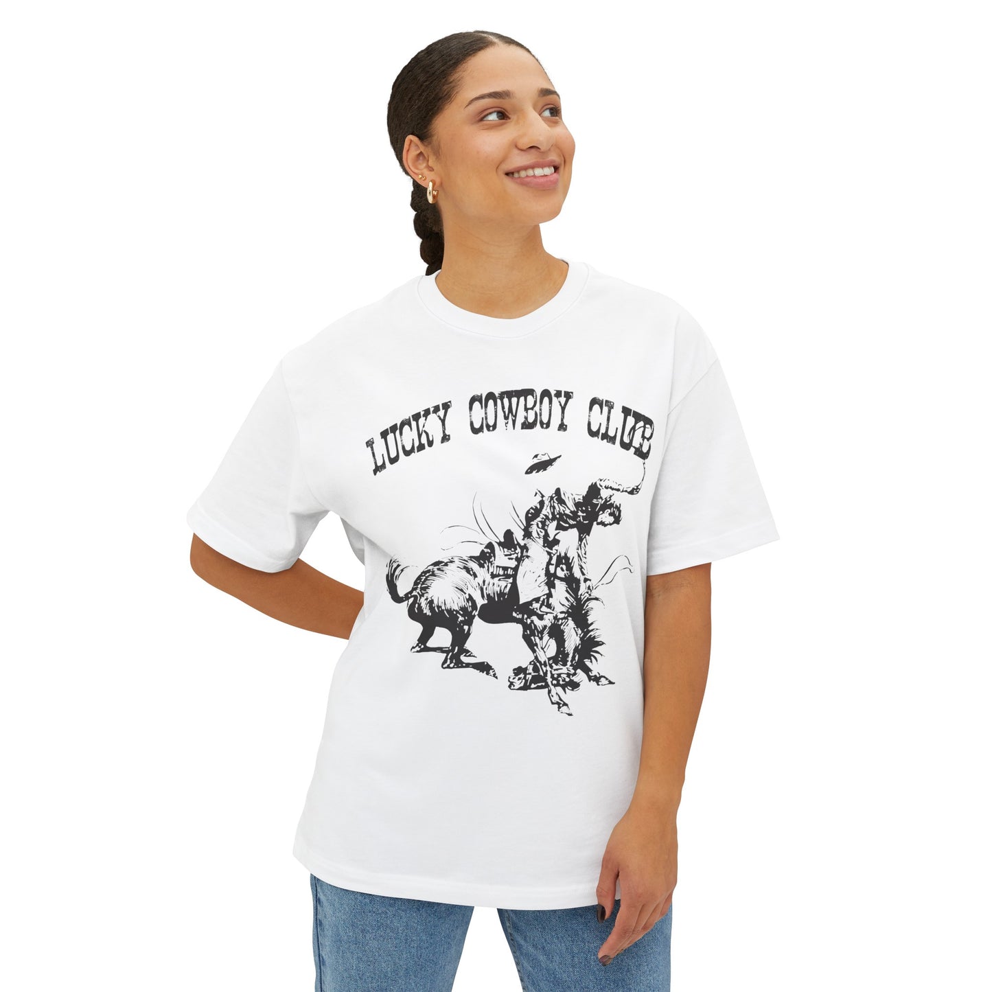 LUCKY COWBOY CLUB BOXY TEE