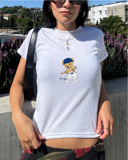 NEW YORK "QUEENS" BASEBALL TEDDY BABY TEE